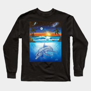 Dolphin three worlds Long Sleeve T-Shirt